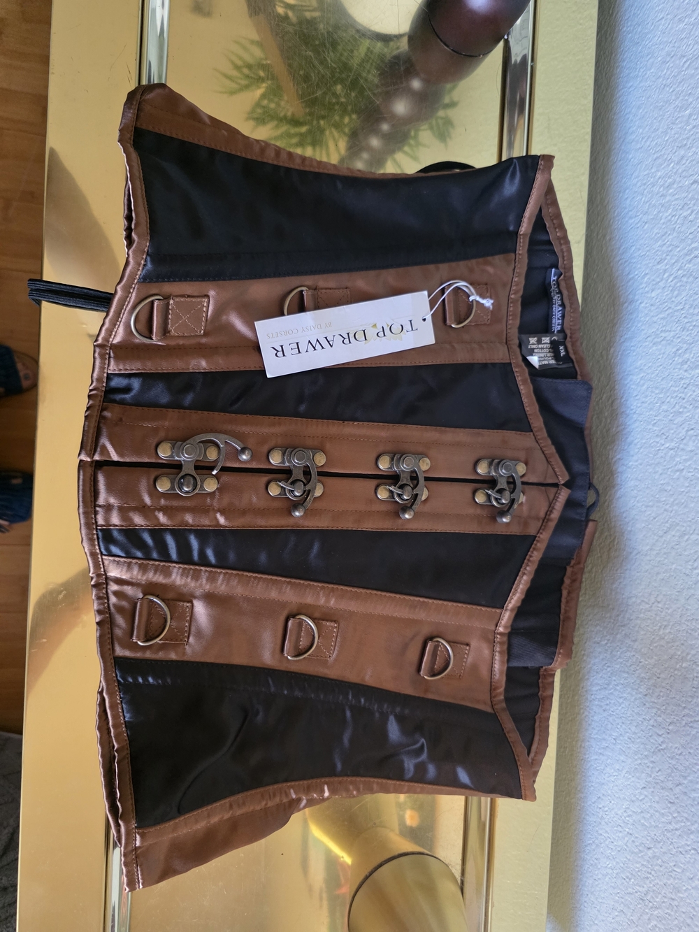 Womens Brown and Black Corset - Picture 2 of 11